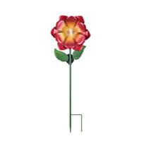 Sunset Vista Designs 36" Red Flower Solar Lawn Stake