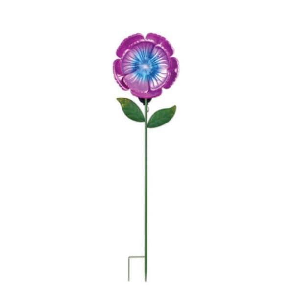 36" Magenta Flower Solar Lawn Stake