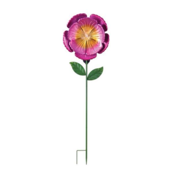 57" Pink Flower Solar Lawn Stake