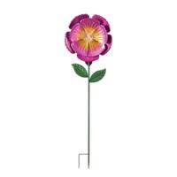 Sunset Vista Designs 57" Pink Flower Solar Lawn Stake