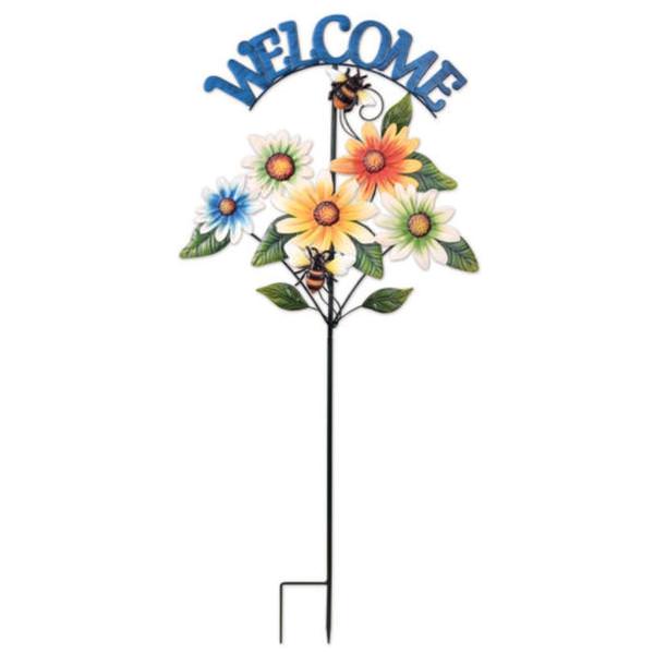 43" Floral Arrangement Welcome Sign Lawn Stake