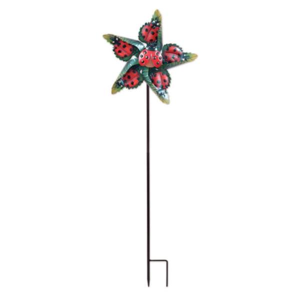 43" Blue Ladybug Star Wind Spinner 