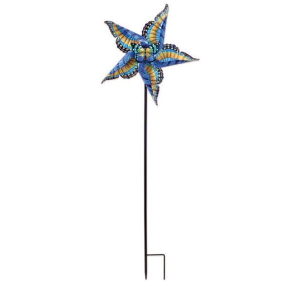 44" Blue Butterfly Star Wind Spinner 