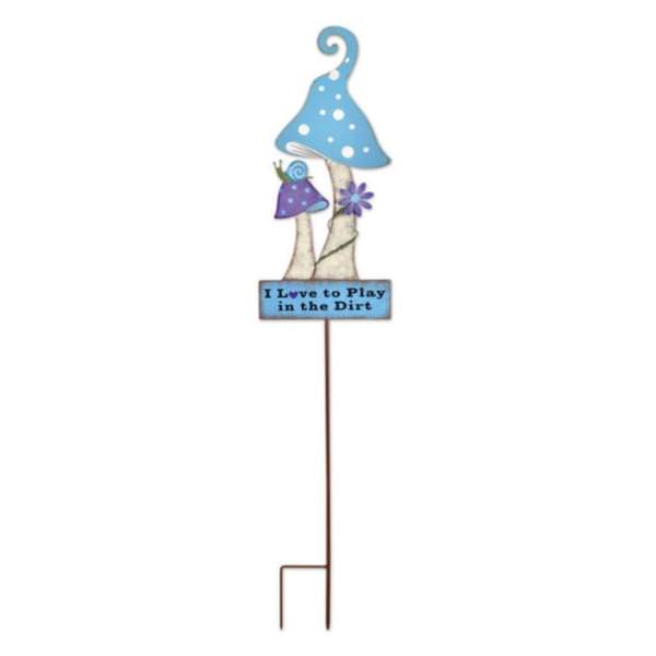 42" Turquoise Mushroom Lawn Stake