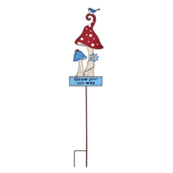43" Red Mushroom Lawn Stake