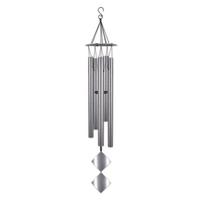 Sunset Vista Designs 43" Silver Double Diamond Wind Chimes