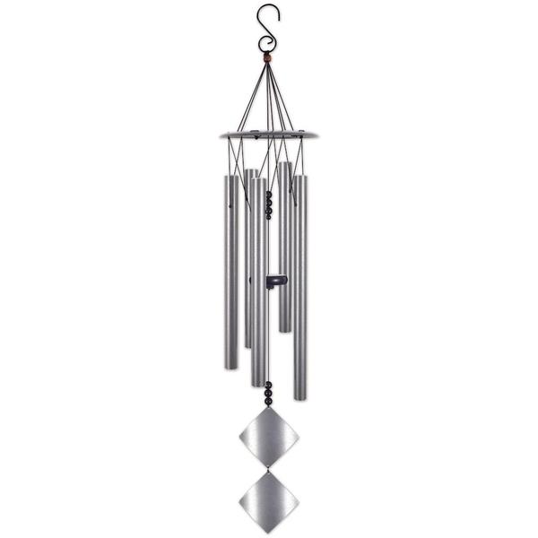 30" Silver Double Diamond Wind Chime