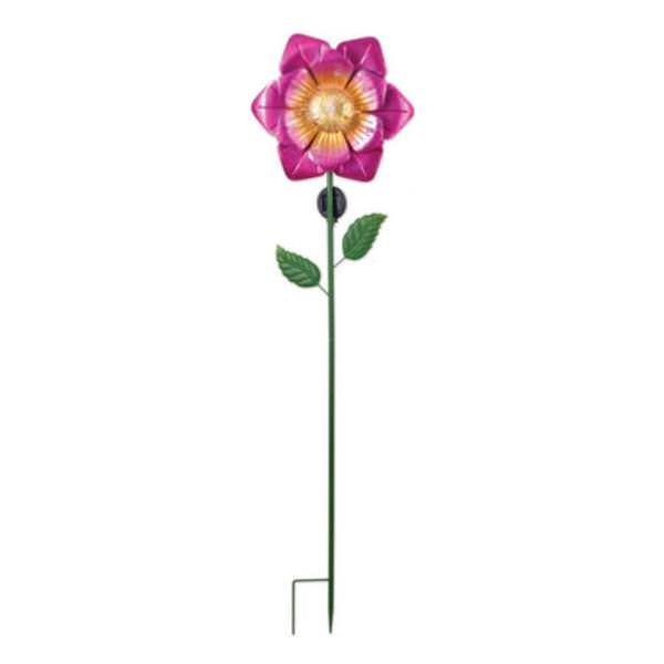 48" Pink Flower Solar Lawn Stake