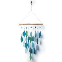 View 25.5" Diamond  Blue Lagoon Sea Glass Wind Chime