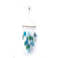 Sunset Vista Designs 24.5" Diamond Blue Lagoon Sea Glass Wind Chime