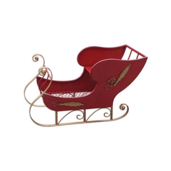 18.5" Red/Gold Feather Lite Sleigh 