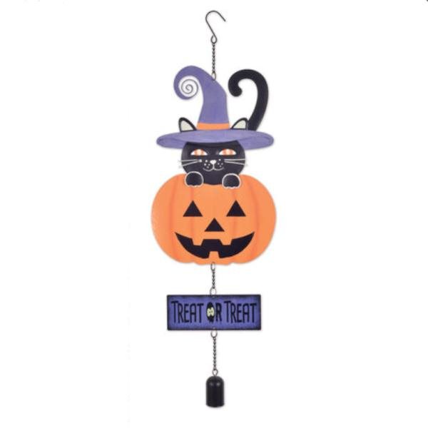 24.5" Cat and Pumpkin Trick or Treat Hanging Buddy