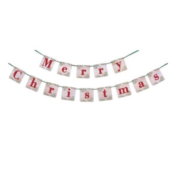 52" Red / White Merry Christmas Garland