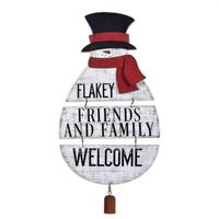 Sunset Vista Designs 22" Snowman Hanging Welcome Sign