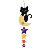 Sunset Vista Designs 14.2" Black Cat Moon and Stars Hanging Buddy