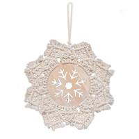 Sunset Vista Designs 11" Cream Macrame Snowflake Ornament 