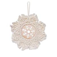 Sunset Vista Designs 14" Macrame Snowflake Cream 