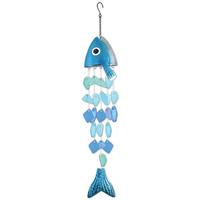 Sunset Vista Designs 27" Blue Fish Glass Wind Chime