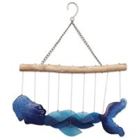 Sunset Vista Designs 18" Blue Bali Mermaid Glass Wind Chime