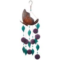 Sunset Vista Designs 22" Butterfly Sea Glass Wind Chime