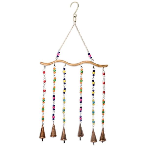14.5" Boho Wave Enam Bell Wind Chime