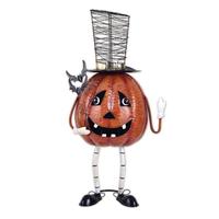 Sunset Vista Designs 11.3" Silly Willy Pumpkin Solar Halloween Sculpture 