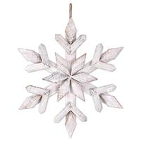 Sunset Vista Designs 14" White Wood Snowflake Wall Decor 