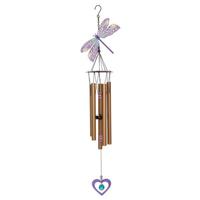 Sunset Vista Designs 34" Gold Dragonfly Wind Chime