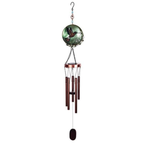 39" Flower Moon Hummingbird Solar Wind Chime