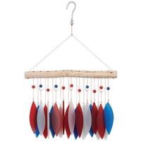 Sunset Vista Designs 21" Patriotic Feather Sea Glass Wind Chime