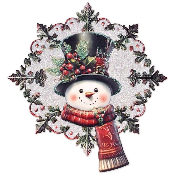 Vintage Snowman Wreath Wall Decor