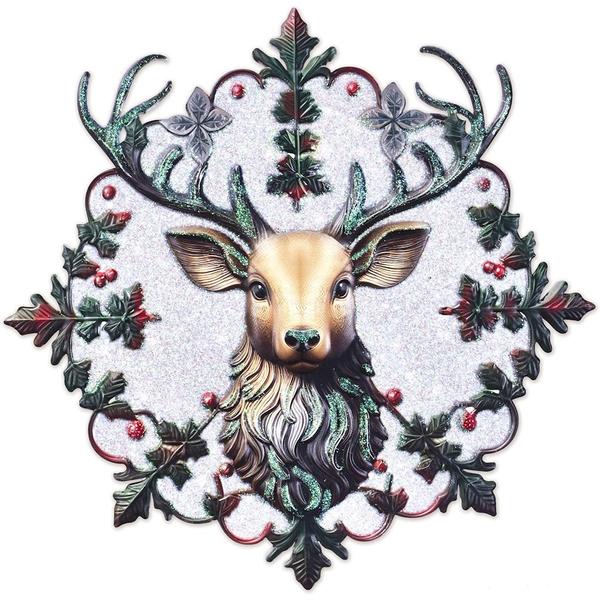 Vintage Deer Wreath Wall Decor