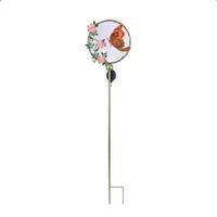 Sunset Vista Designs 47" Peach Butterfly  Floral Solar Garden Stake