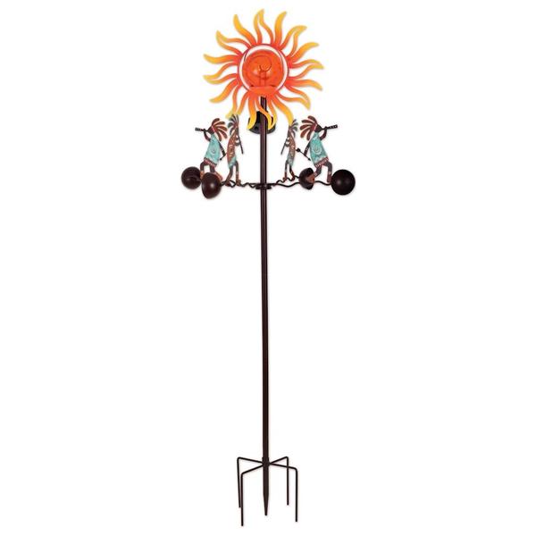 41.5" Kokopelli Sun Solar Spinner Lawn Stake