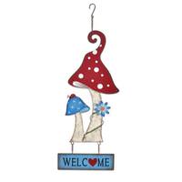 Sunset Vista Designs 25" Red Mushroom Hanging Welcome Sign