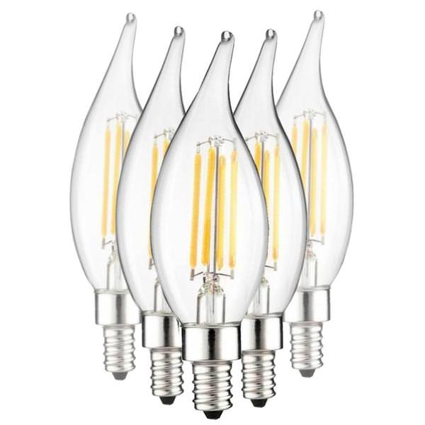 5.5 watt B10 Candelabra Screw 2700K Warm White LED (6 Pack)
