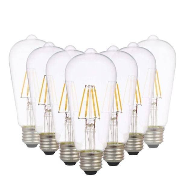 5 watt ST19 2700K Warm White Reduced Eye Strain LED Light Bulb (8 Pack)