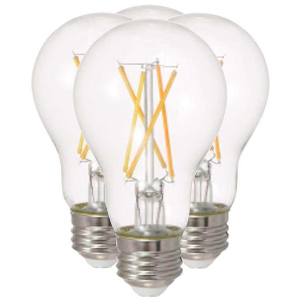 8 watt 120 volt A19 Medium Screw Base 3500K Neutral White LED Light Bulb (4 Pack)