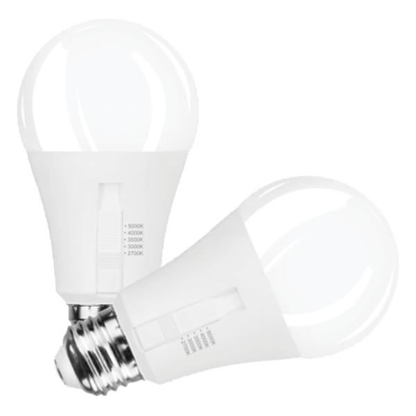 9 watt 120 volt A19 Medium Screw Base CCT Selectable LED Light Bulb (2 Pack)