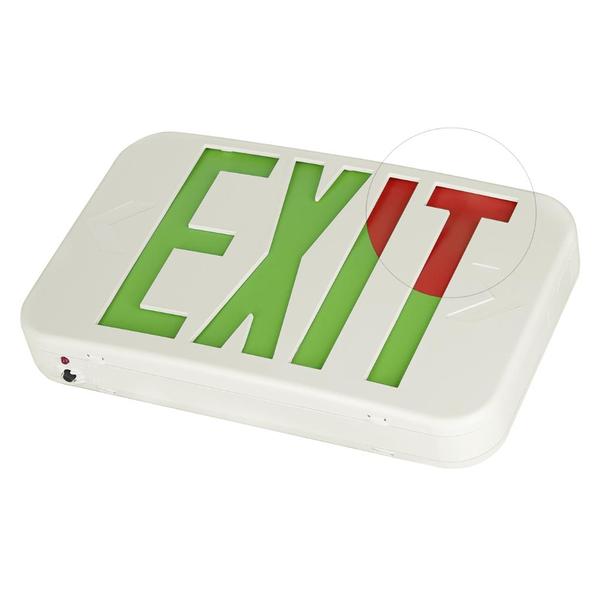 1.2 watt 120/277 volt Red/Green Letters LED Exit Sign