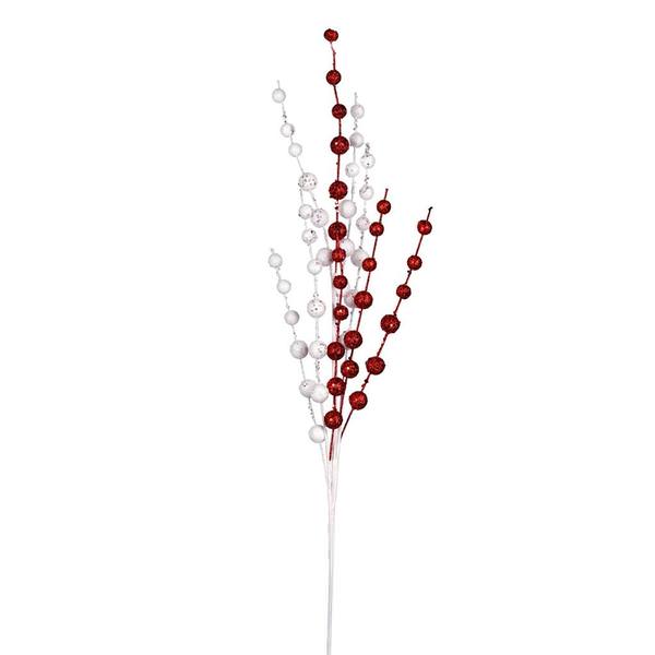 20" Red/White Glitter Ball Spray (6 Pack)