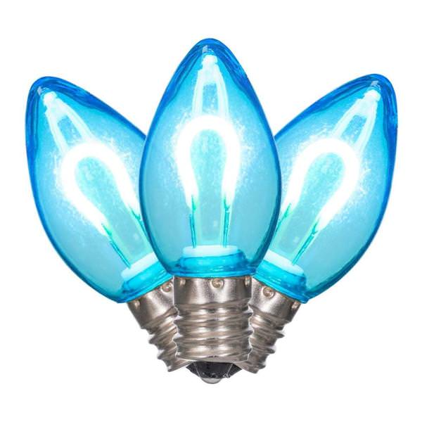 0.6 watt 120 volt C7 Candelabra Screw Base Teal Replacement LED Light Bulb (25 Pack)