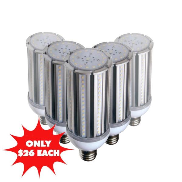 45 watt 100/277 volt Corn Cob Medium Screw Base 5000K Daylight Non-Dimmable LED (24 Pack)