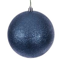 Vicekrman 15.75" Denim Blue Glitter Ball UV Resistant Christmas Tree Ornament 