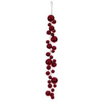 View 6' Red Shiny Ball Branch Wire Garland