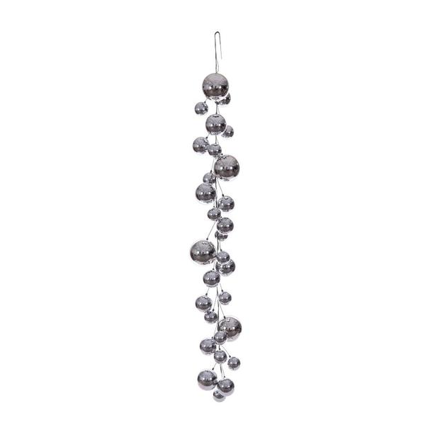 6' Silver Shiny Ball Branch Wire Garland
