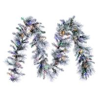 Vickerman 9' x 14" Artificial Flocked Jackson Pine 100 Light Multi-Colored 