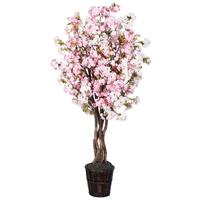 Vickerman 6.5' Pink Cherry Blossom Deluxe Artificial Unlit Tree