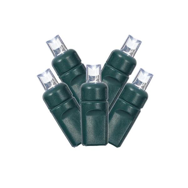 24' 70 Light Cool White Wide Angle Twinkle Green Wire LED Light Strand