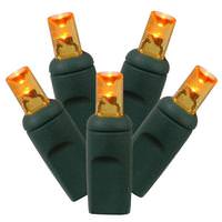 Vickerman 50 Light 25' Green Wire Orange Wide Angle LED Christmas Light Set